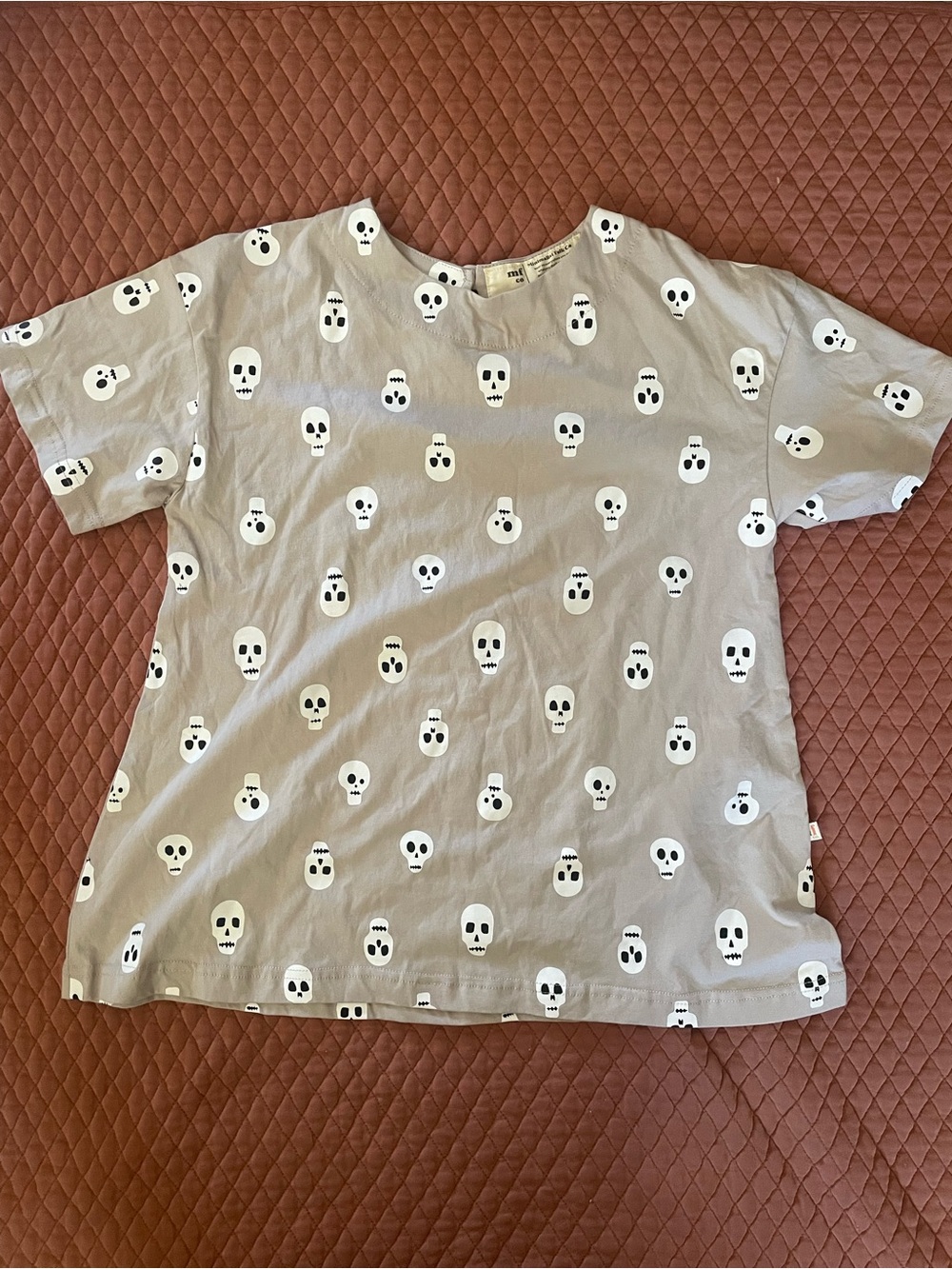 Minimalist folk oversized skeleton tee dress